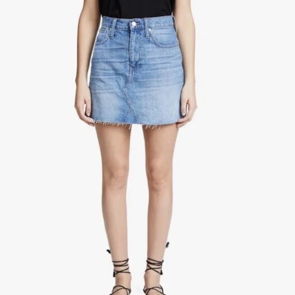 Madewell Skirts Madewell Denim Frisco Mini Skirt In Blue Lunar Wash Size 25